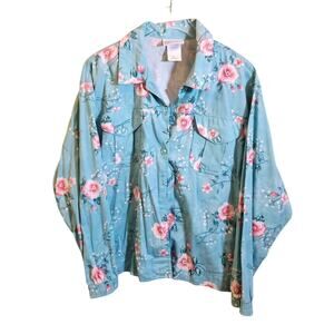 Vintage JANTZEN Classics Floral Button Up Light Jacket Size Medium